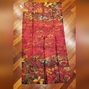 Swim Cover-up, Wrap Or Scarf. Red, Yellow Blue Floral Butterfly